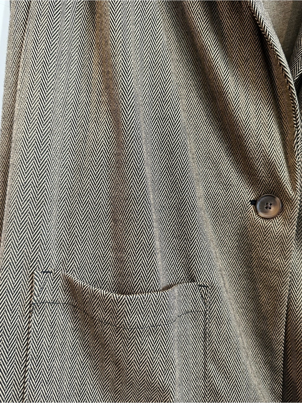 croft & barrow Olive-Brown herringbone Women's Relaxed Blazer - Picture 2 of 3